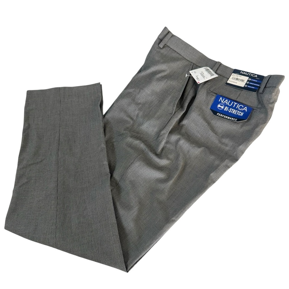 NEW WITH TAGS Nautica Dress Pants  Bi-Stretch Performance W34xL30 Black White